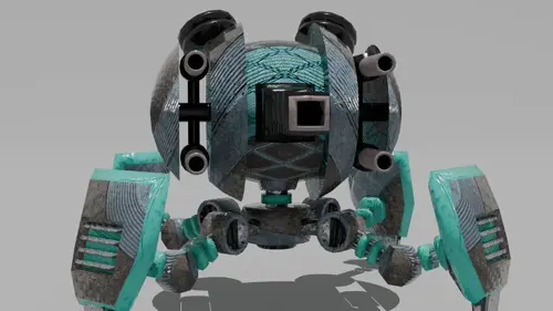 Sci-fi transformable cannon robot my modeling demo